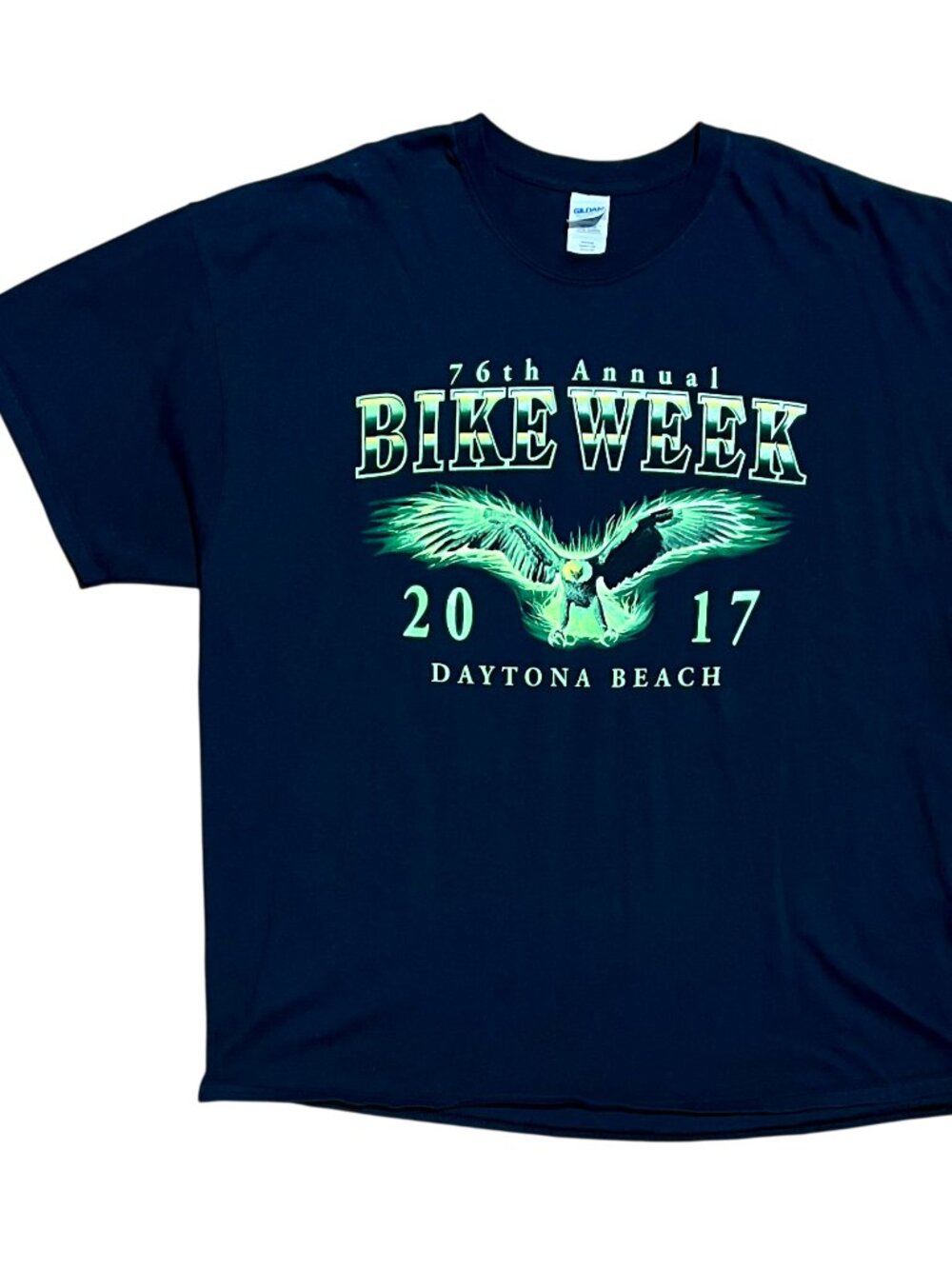 Bike Week Daytona Beach 2017 Motorcycle & Eagle Black Graphic T-Shirt, Men's 2XL